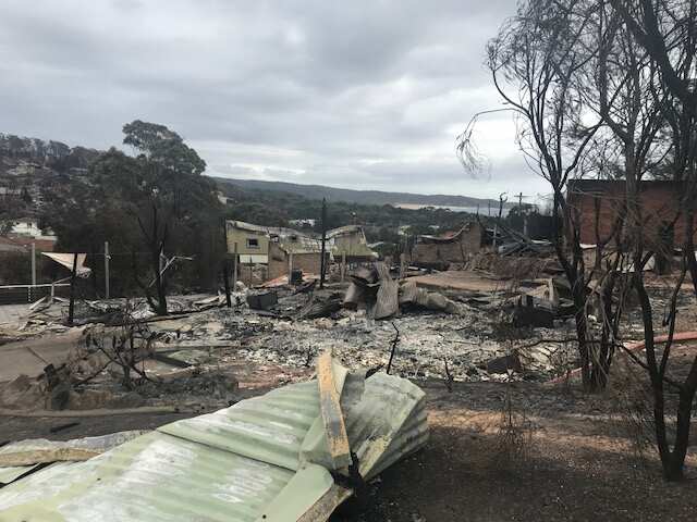 Tathra residents were allowed back into town to inspect the damage on Tuesday.