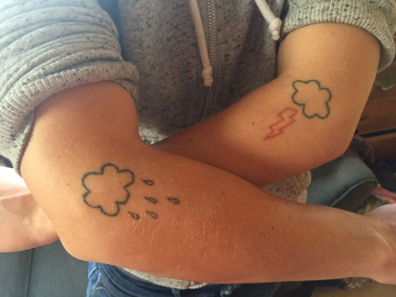 A tattoo created using the Stick & Poke tattoo kit. MUST CREDIT: Courtesy of Nicole West