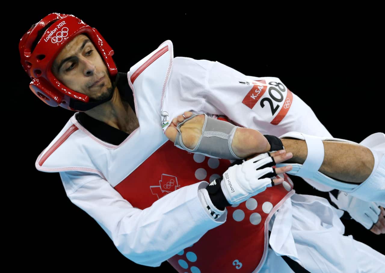 Australia's Safwan Khalil in action against Spain's Joel Gonzalez Bonilla at the London Games (AAP)
