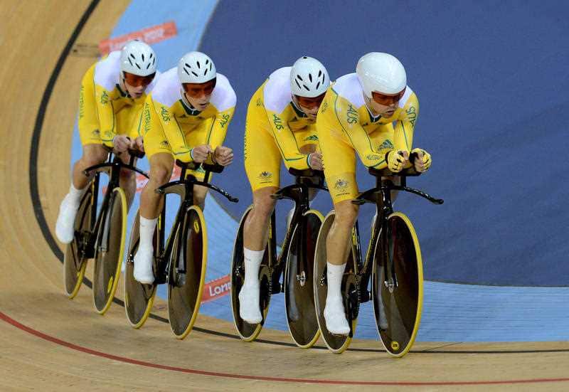 Australia's Jack Bobridge, Glenn O' Shea, Rohan Dennis and Michael Hepburn in the Men's Team Persuit at the London Games (AAP)