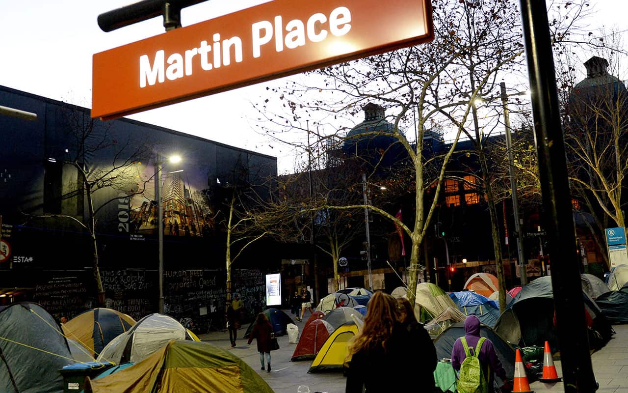 Sydney City Council trucks are expected to roll into a CBD homeless tent city to move on a large group of people who've been camping at the site for months.
