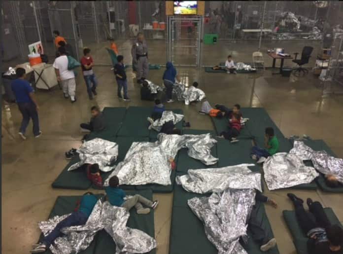 Photo provided by Custom and Border Protection to a reporter on tour of detention facility in McAllen, Texas. 