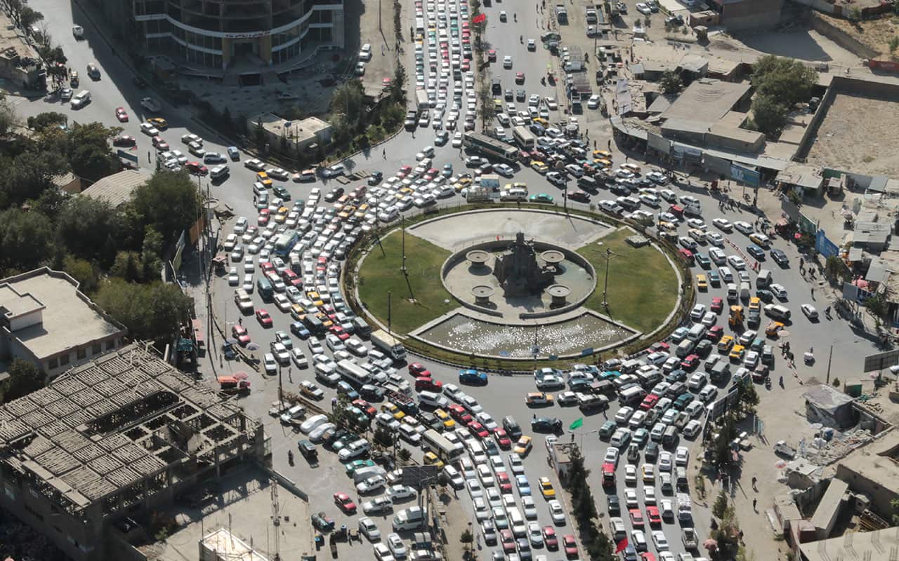 The traffic in Kabul that Australian soldiers must navigate.