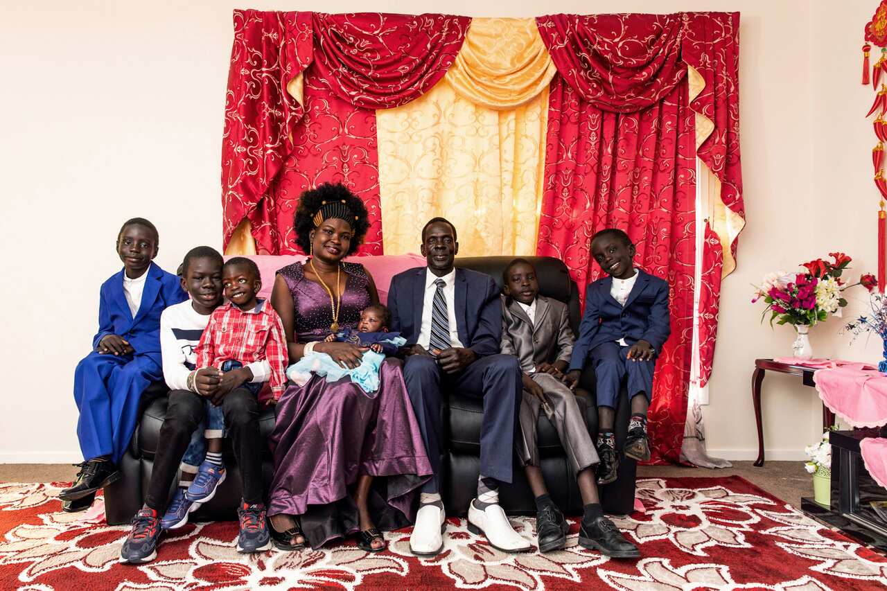 Snapped in Canberra, the Dengs have been in Australia since 2016 under the UNHCR refugee program. 