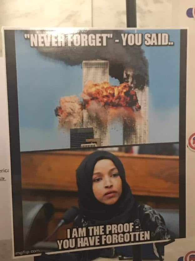 The poster linking Ilhan Omar to the 9/11 attacks (Twitter)