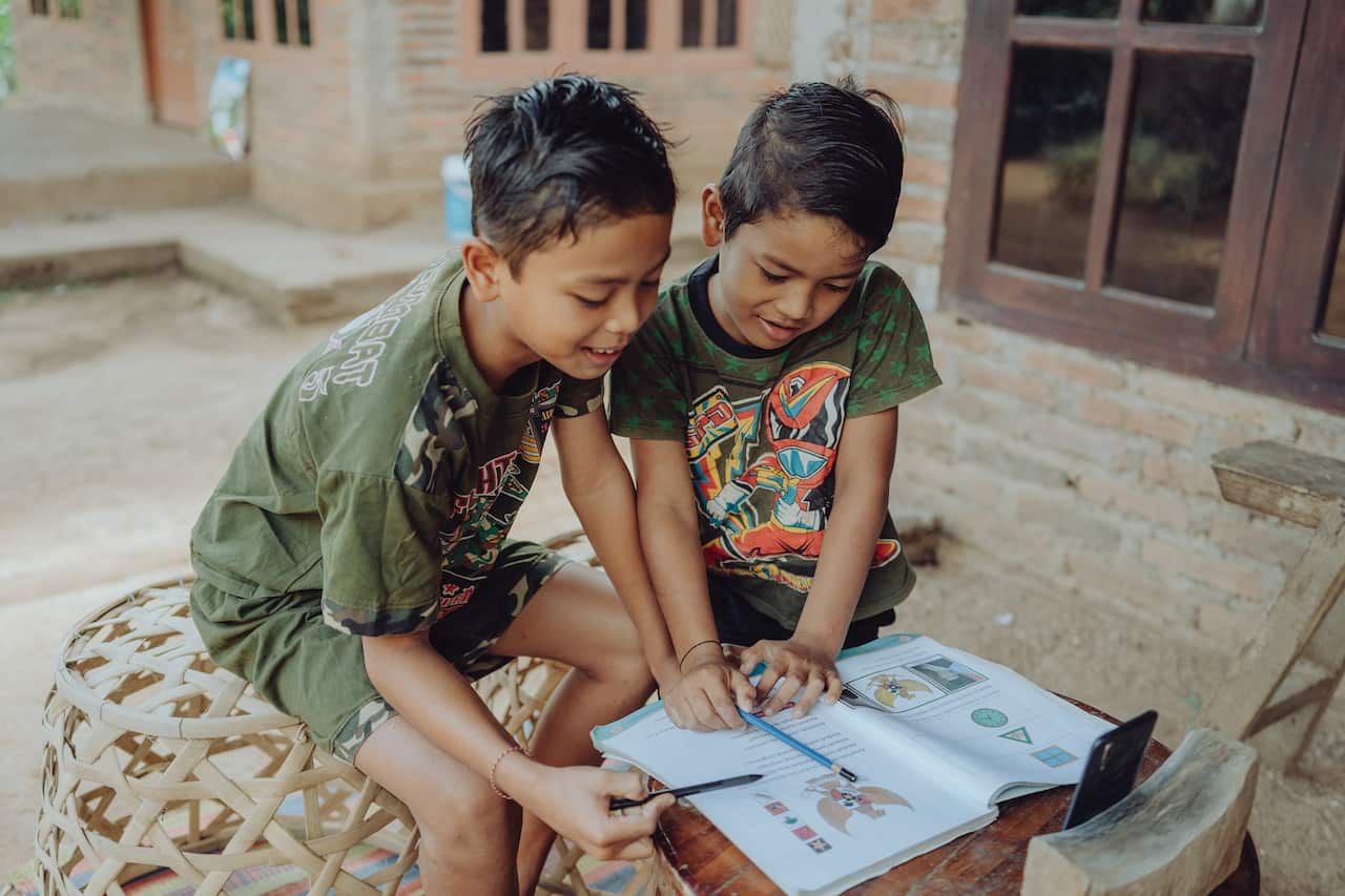 Children in grades one and two in Bali have never been to school. 