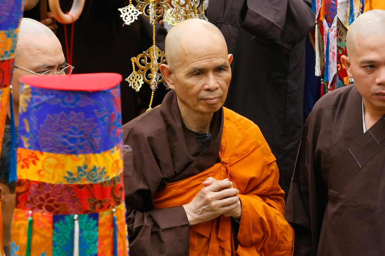 Thich Nhat Hanh at Vinh Nghiem Pagoda in Ho Chi Minh City, Vietnam on March 16, 2007. 
