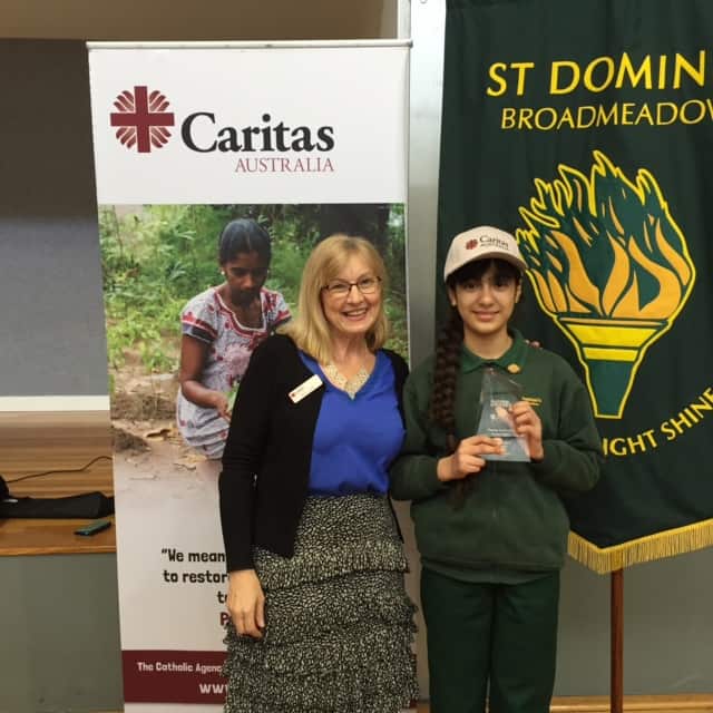 Sarah with Caritas Australia volunteer, Megan Bourke, at the Awards Ceremony.