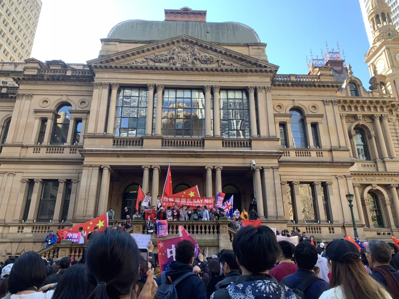 A pro-China march has been held at Sydney's Town Hall.