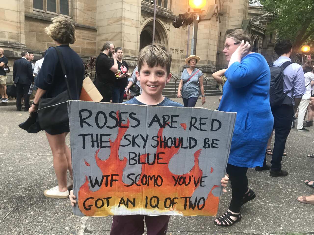 Sonny, 11, wants the Australia's leaders to take more action on climate change.