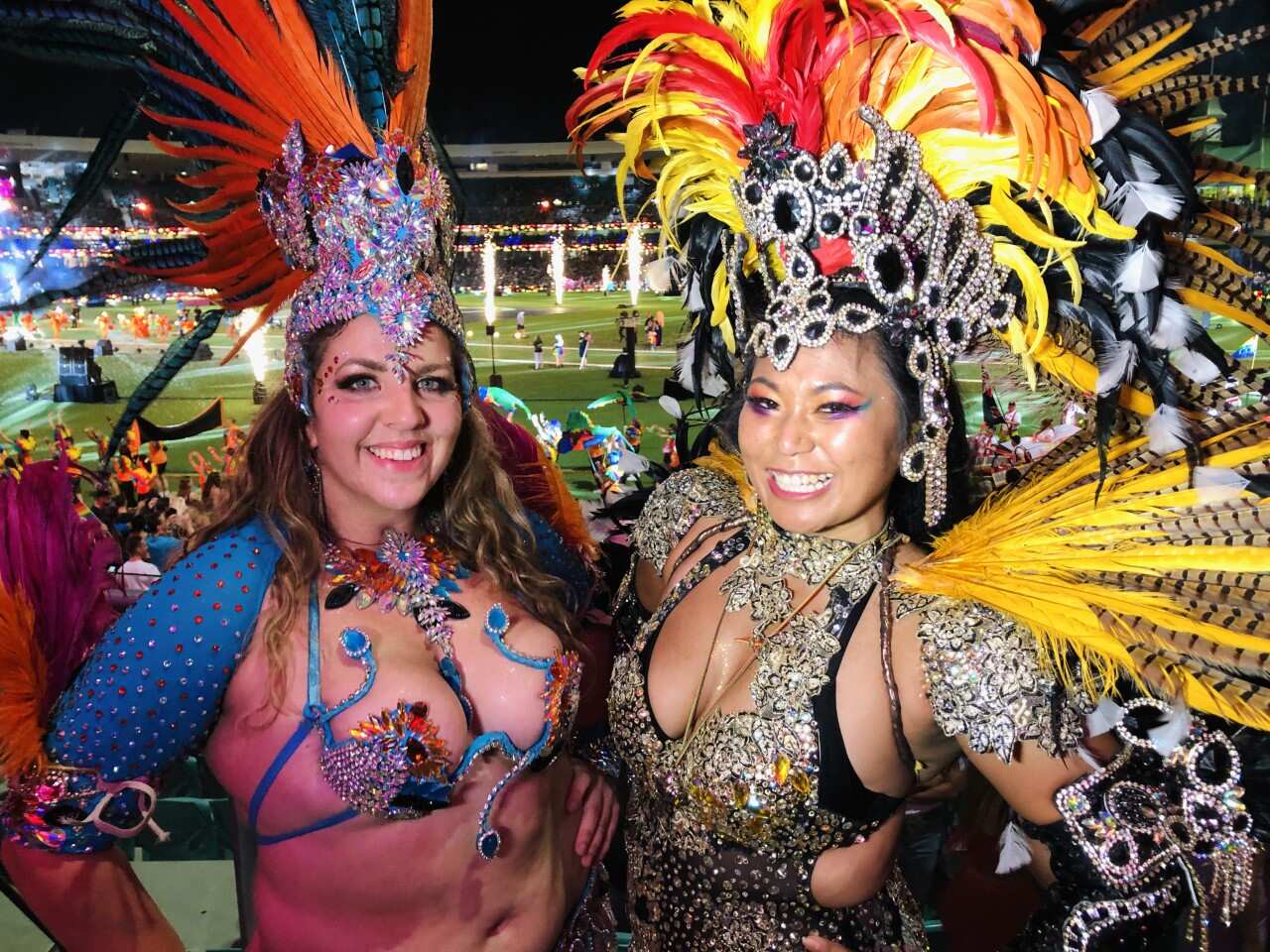 Jamie Callaghan (left) and Claire Lariosa from the Raio de Sol Community Samba Band group. They said the event exceeded expectations.