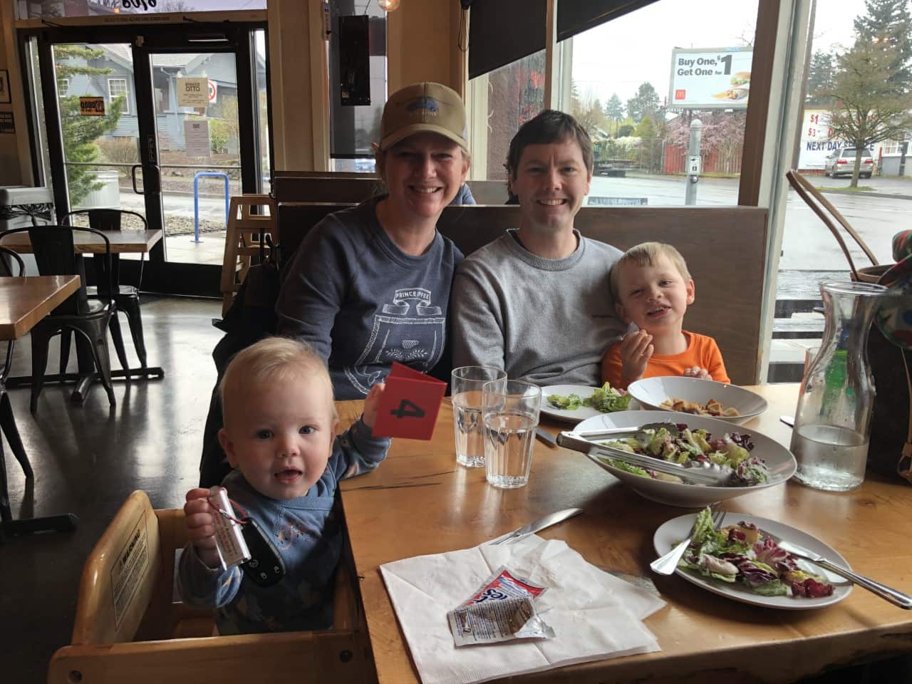 The family-of-four's last meal together before Ms Emous and her two children moved to Australia.
