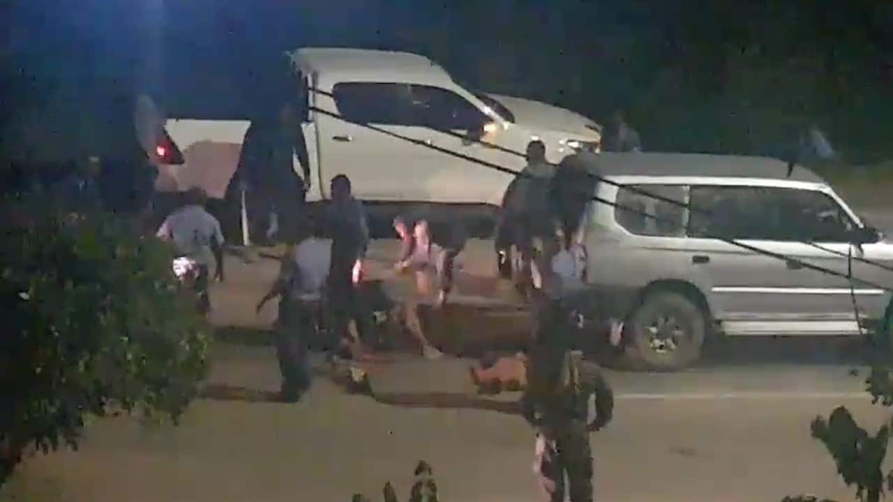 A Facebook video appears to shows PNG police stomping on and beating a group of men