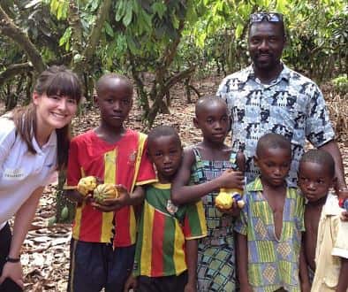 Tina Partsioglou has visited cocoa plantations in Ghana, and seen how sustainable production can benefit children.