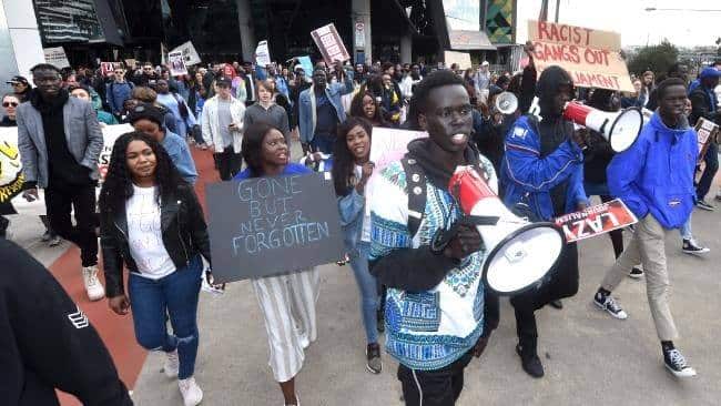 Titan Debirioun leads protest in Melbourne - July 2018