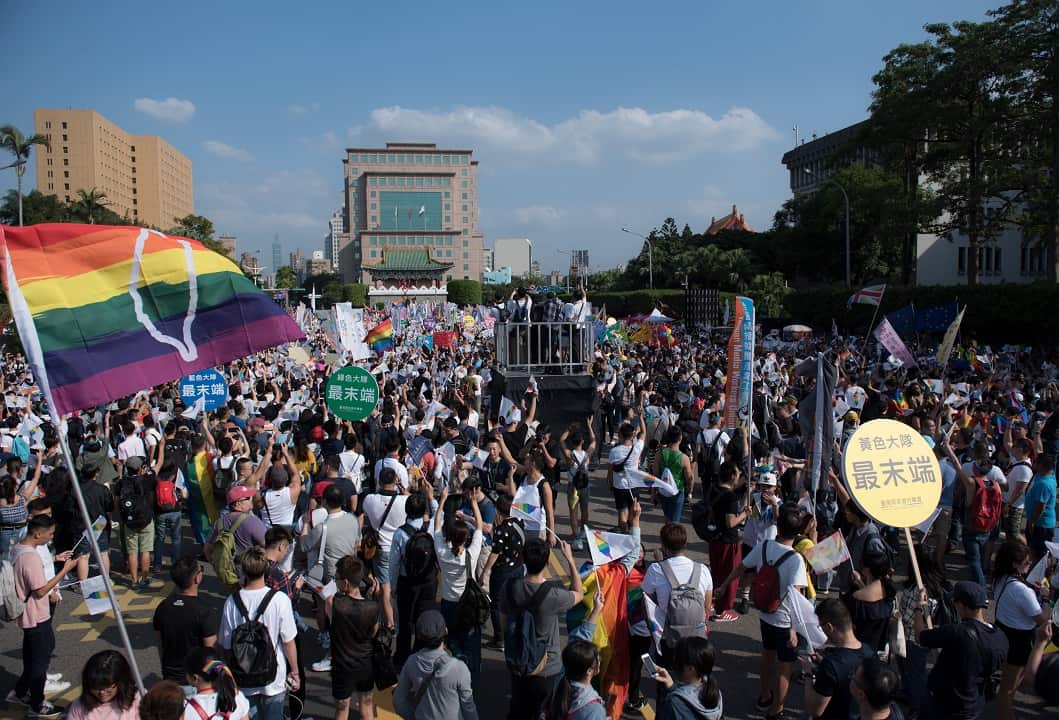 The 2018 Taipei Gay Pride March in Taiwan.