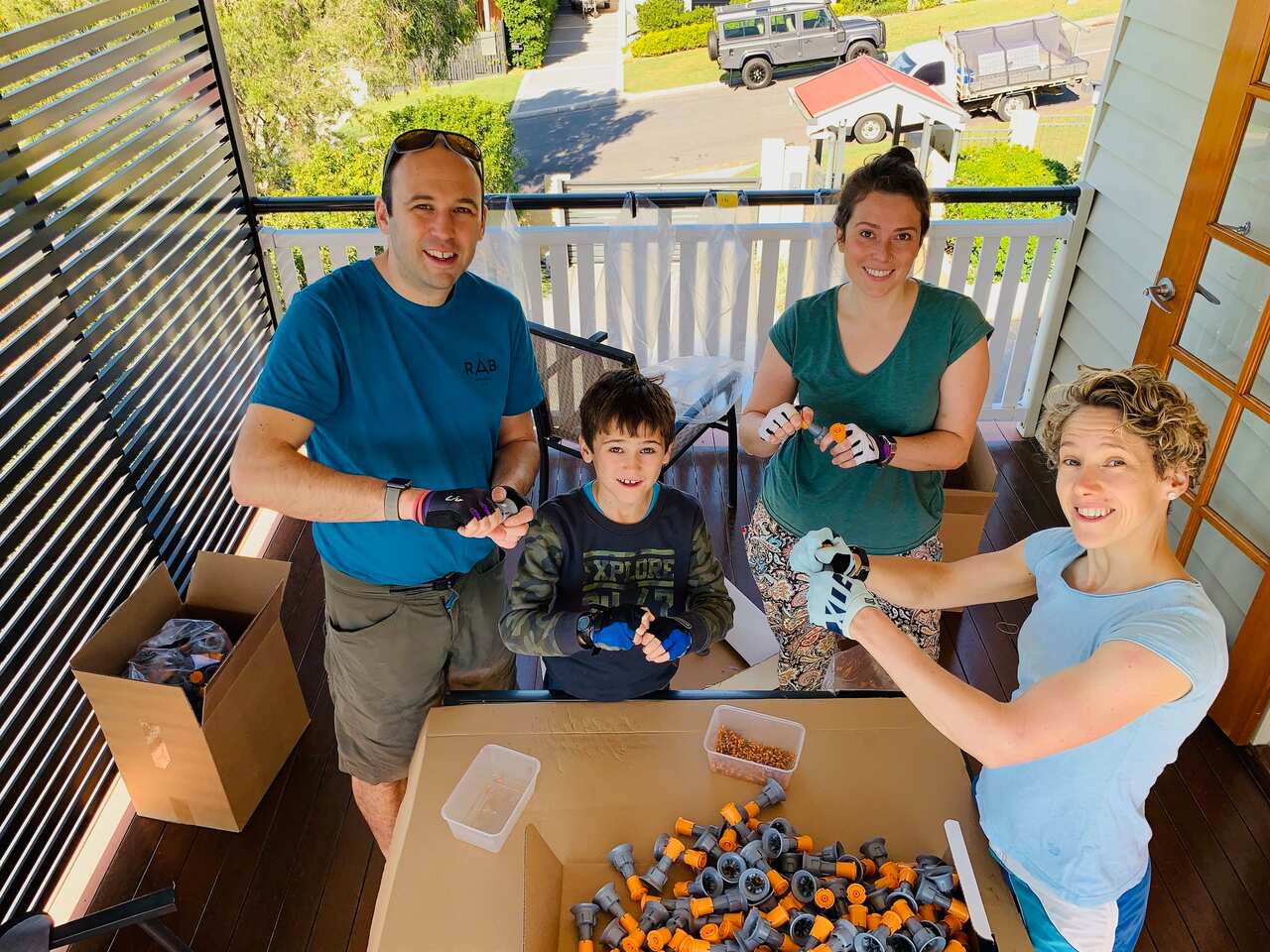 Robin Smith with his family in Brisbane.