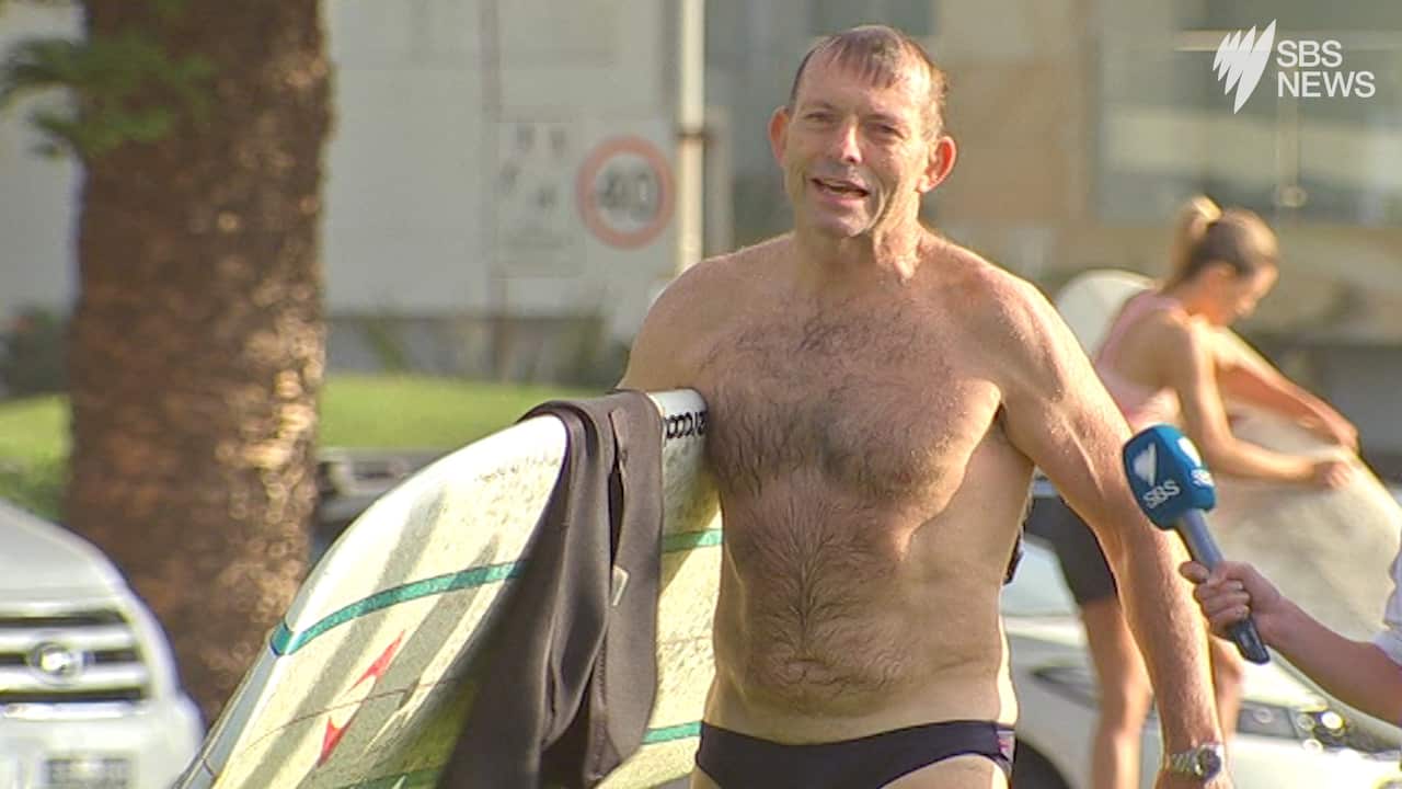 Tony Abbott was not keen to talk about Malcolm Turnbull after his morning surf. 