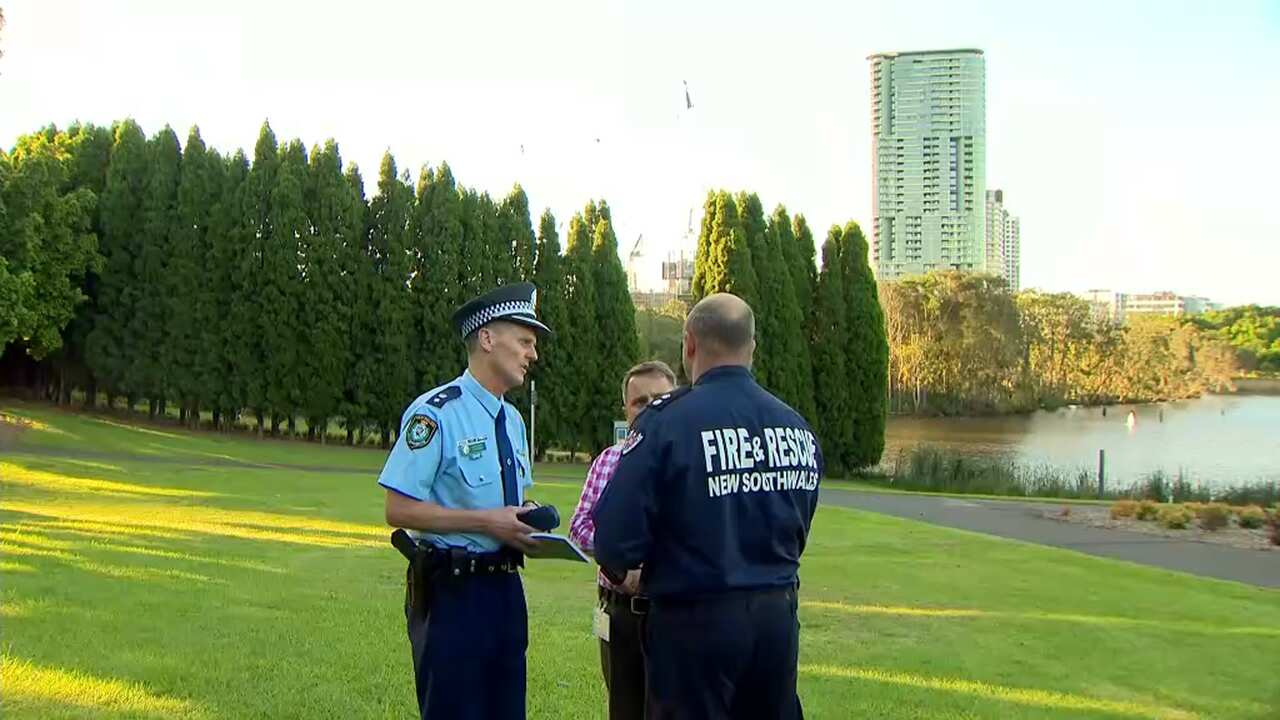 Police and fire officials conduct an operation to evacuate 3000 people from the surrounding area.