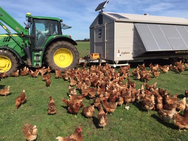 Purpose built caravans can be towed around the property.