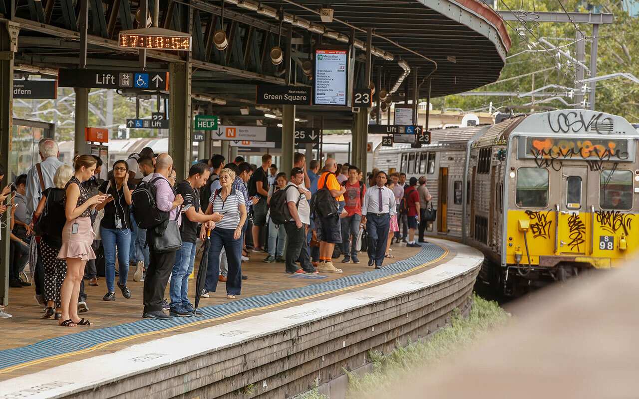 Commuters are seen at Central Station  - Sydney's biggest train station - on Wednesday, January 10, 2018.