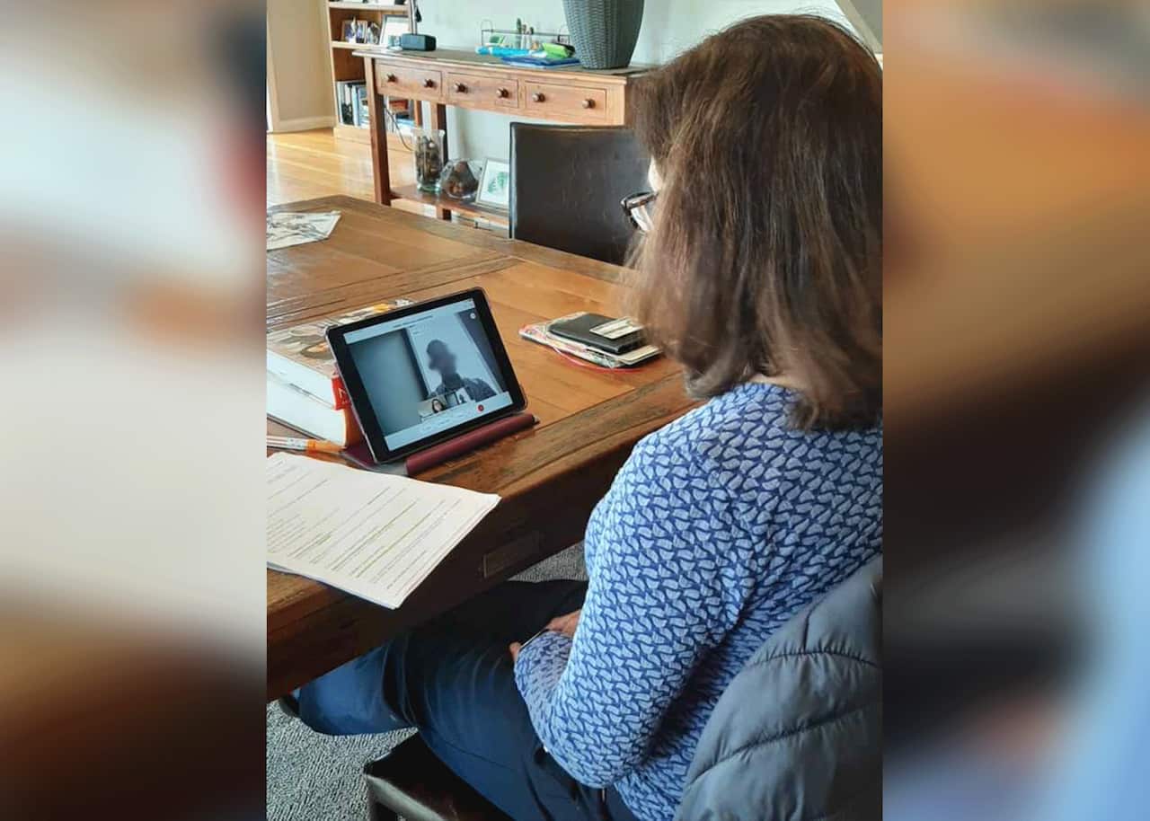 Patricia Young during her virtual ceremony. 