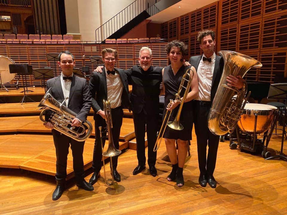 Amy McCarthy, a trombone player, studying music performance at the University of Sydney's Conservatorium of Music.