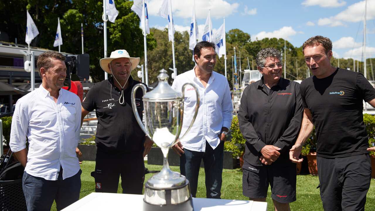 Mark Bradford of Black Jack, David Witt of Sun Hung Kai/Scallywag, Mark Richards of Wild Oats XI, Jim Cooney of Comanche and Christian Beck of Infotrack.