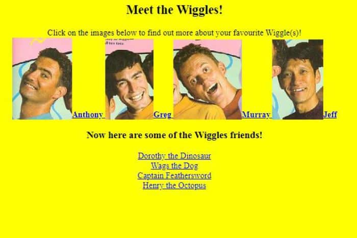 The Wiggles were early adopters of the web.