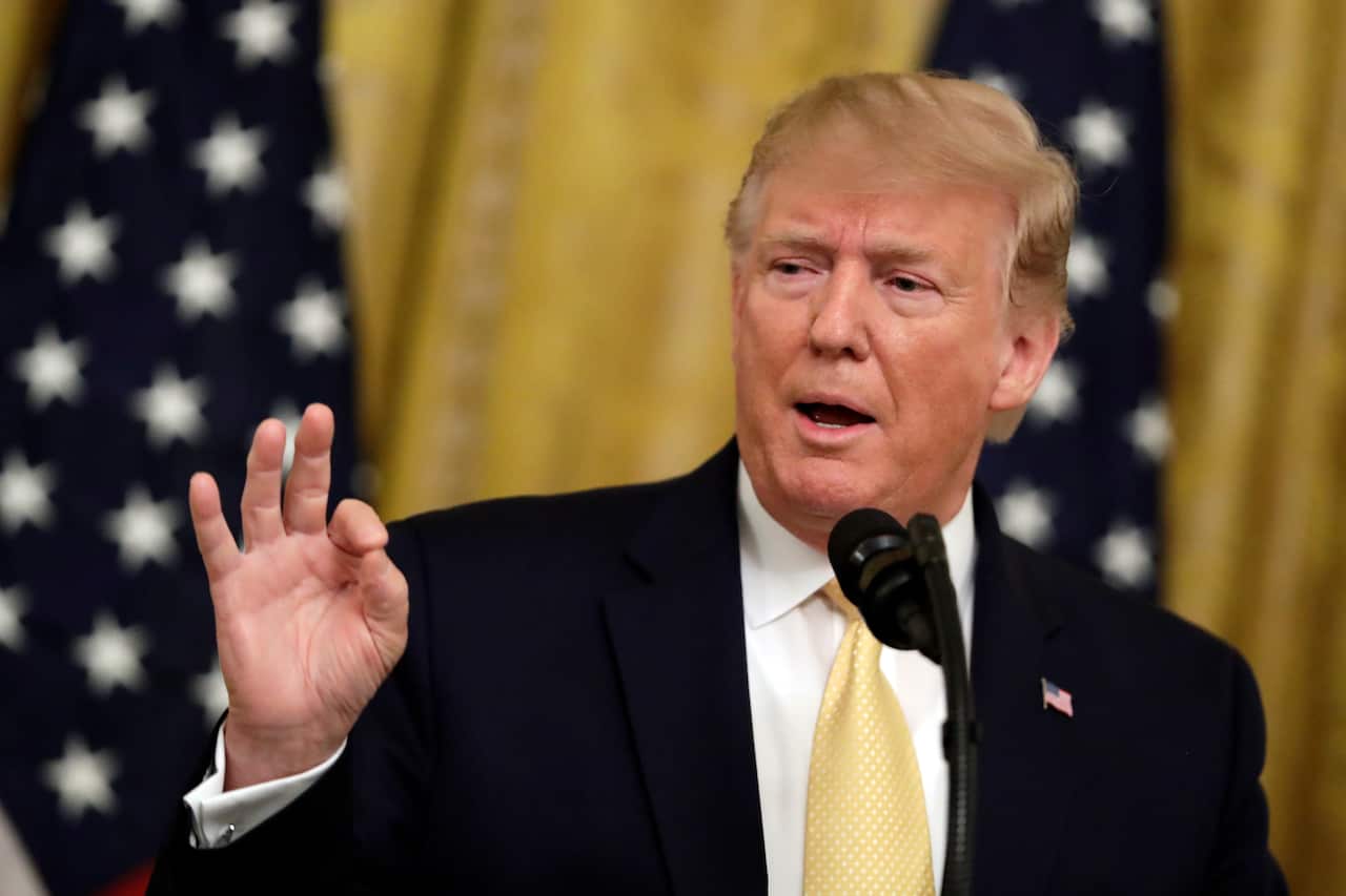 President Donald Trump speaks during the "Presidential Social Media Summit" in the East Room of the White House, 