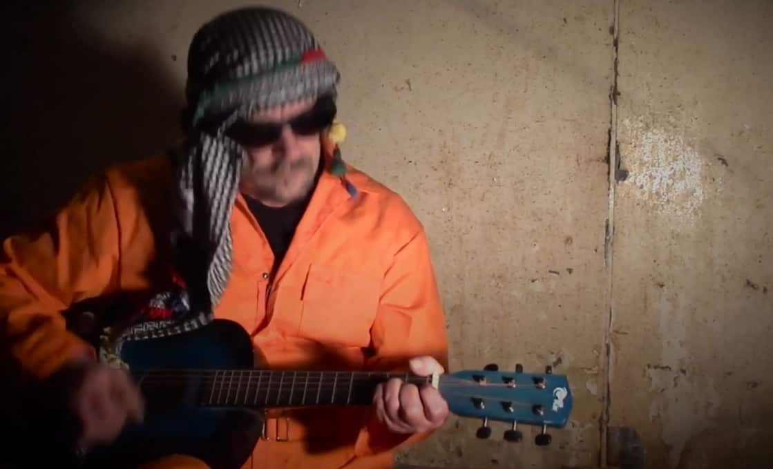 A screenshot taken from the parody video. 