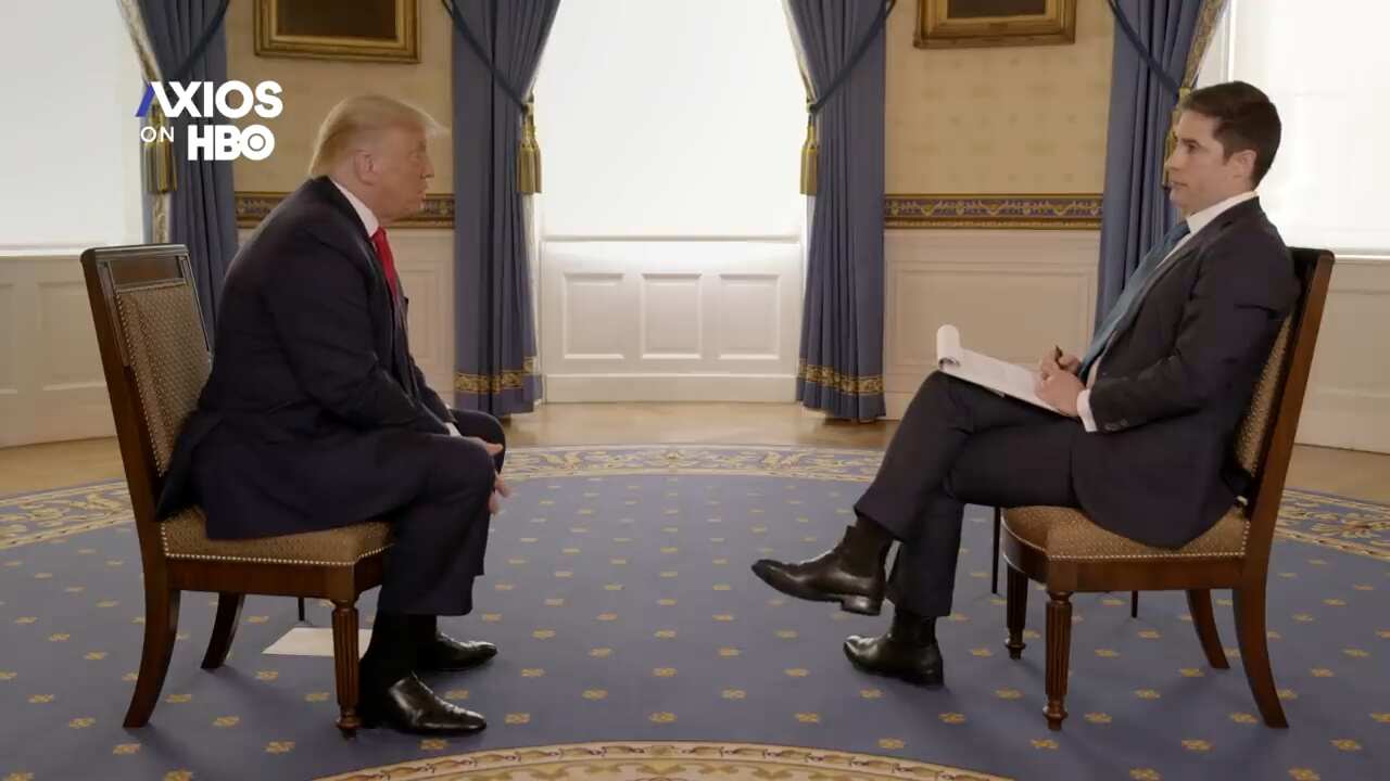 DONALD TRUMP AND AXIOS REPORTER JONATHAN SWAN