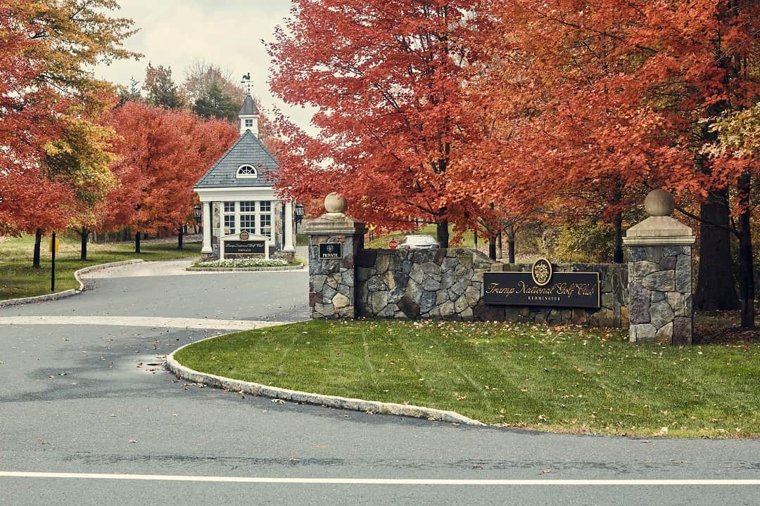 The entrance to the Trump National Golf Club in Bedminster, N.J.