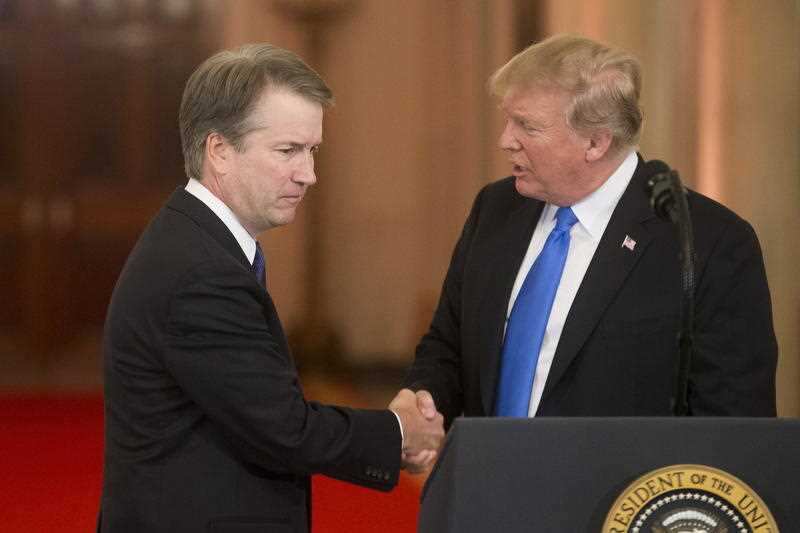 President Donald J. Trump (R) announces Federal appeals court judge Brett Kavanaugh as his nominee to replace retiring Supreme Court Justice Anthony Kennedy