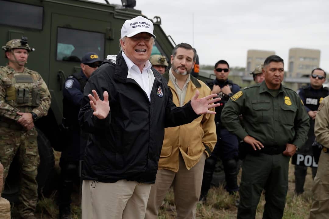 President Donald Trump speaks to the media as he tours the U.S. border with Mexico at the Rio Grande on the southern border, Thursday, Jan. 10, 2019, in McAllen, Texas. (AP Photo/ Evan Vucci)