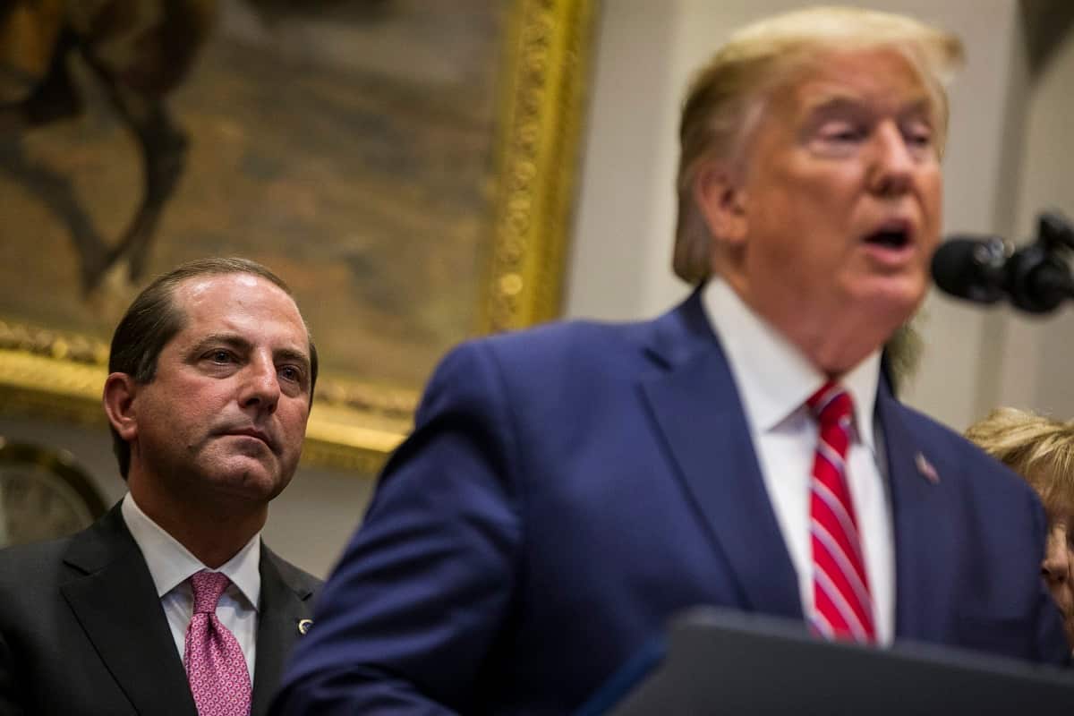 US President Donald Trump delivers remarks in the Roosevelt Room at the White House on November 15, 2019