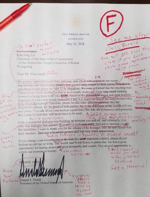 Ryan Sheffield gave the President an 'F'