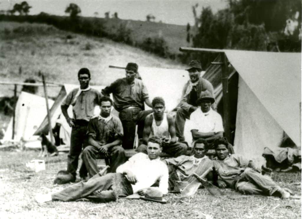 South Sea Islander cane cutters in Cudgen in 1928.