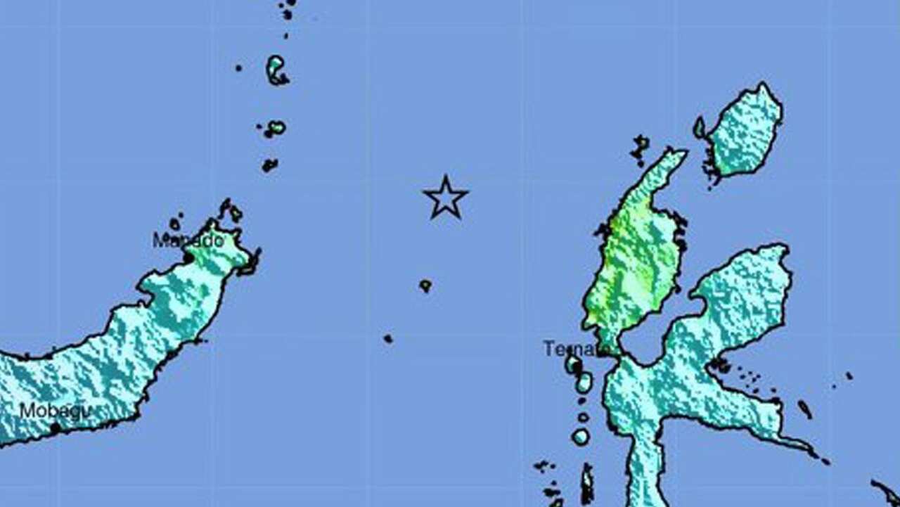 Shake map of location and intensity of Indonesia earthquake, tsunami warning