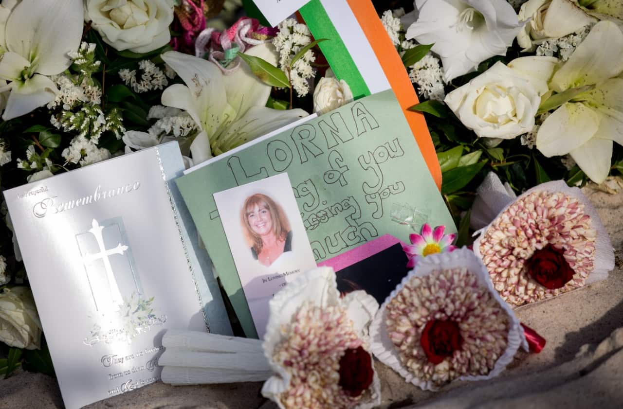 Tributes to the victims of the 2015 Sousse Beach terrorist attack are seen on the beach after a memorial service on the beach (Getty)