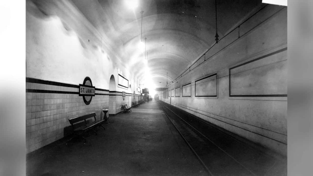 An abandoned platform at Sydney's St James railway station