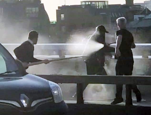 Mr Frost used a rare narwhal tusk to help subdue the attacker.