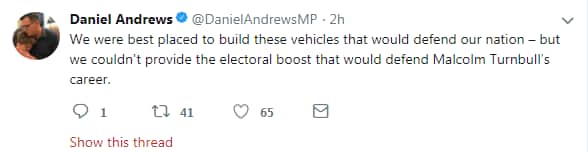 Mr Andrews slammed Mr Turnbull.