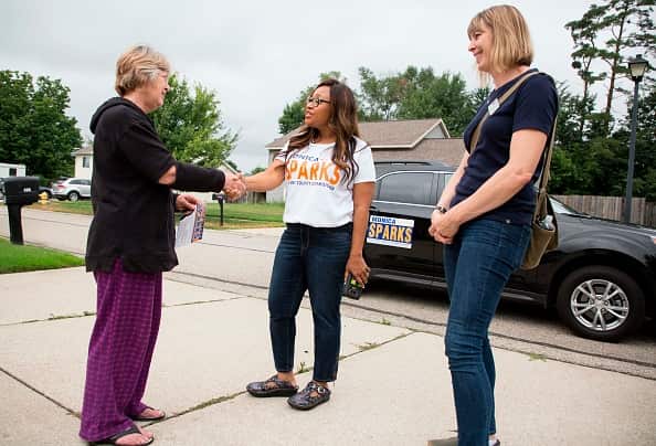 Monica Sparks on the campaign trail.