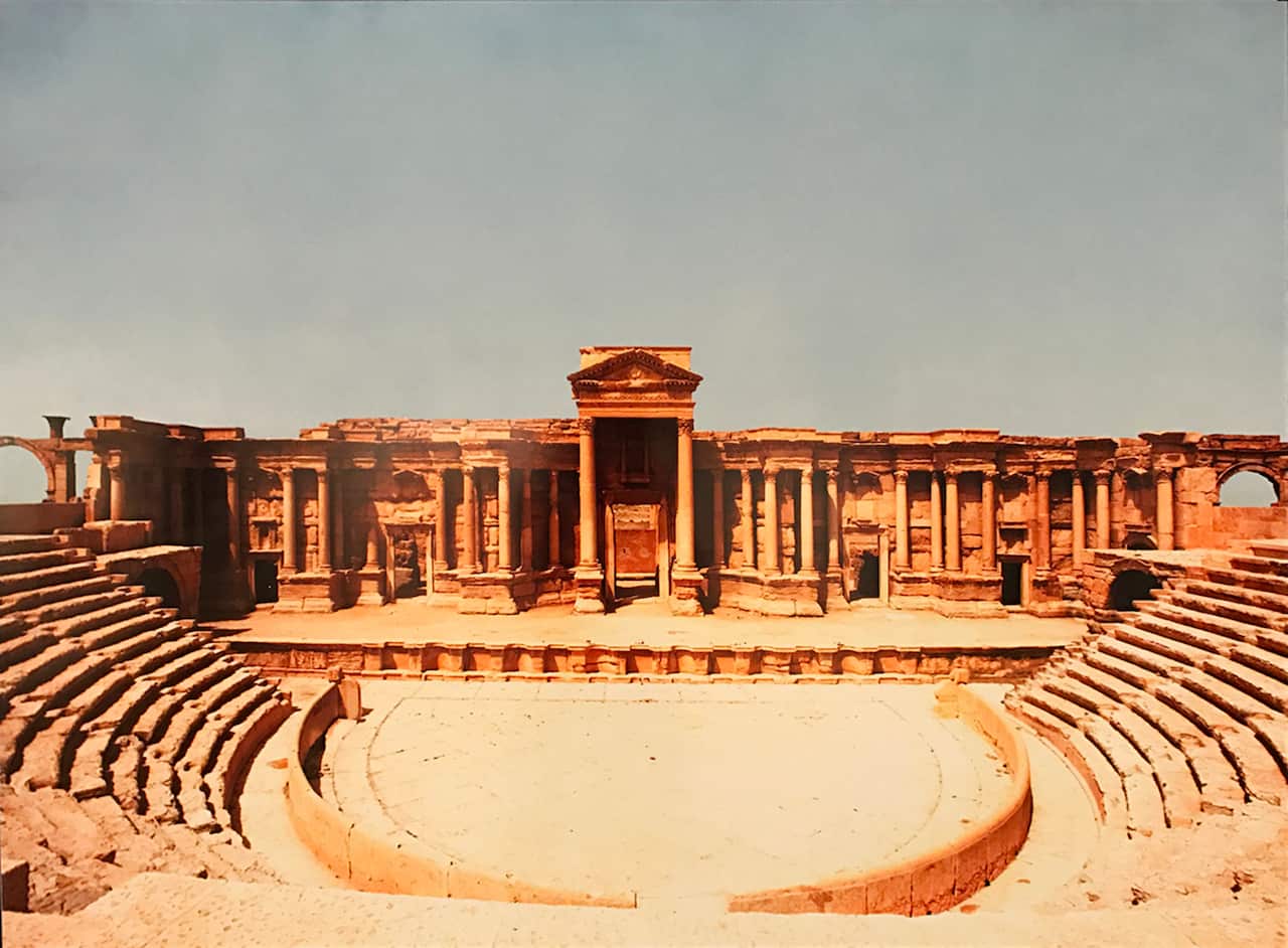 ELK stencil image of Palmyra amphitheatre