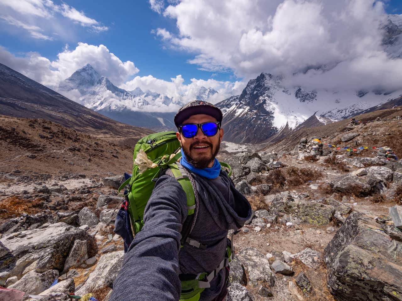Ujjwal Rai takes a selfie in the Himalayas.