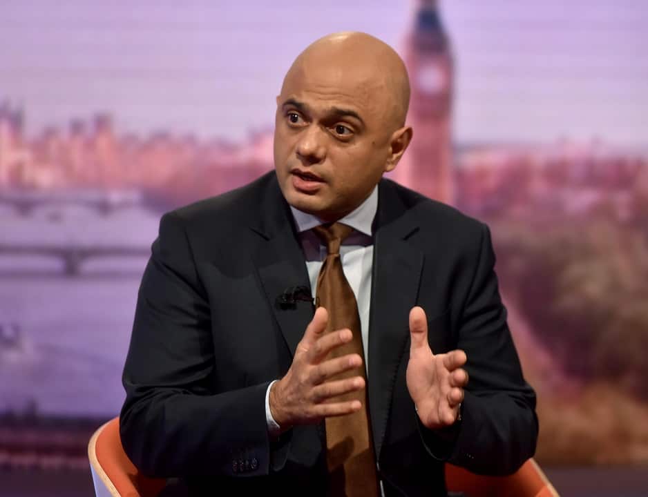 Home Secretary Sajid Javid.
