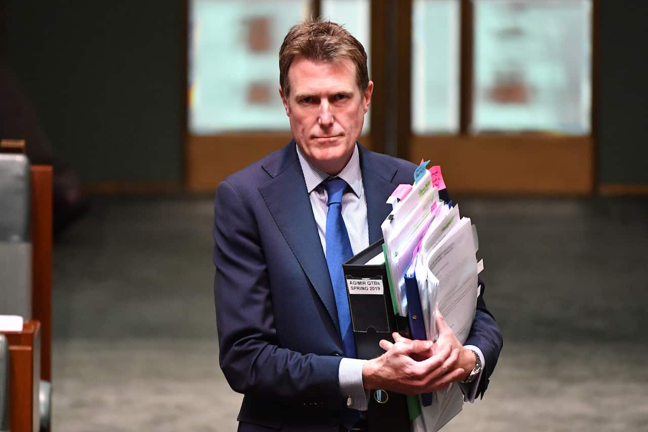 Attorney-General Christian Porter arrives for Question Time in the House of Representatives.