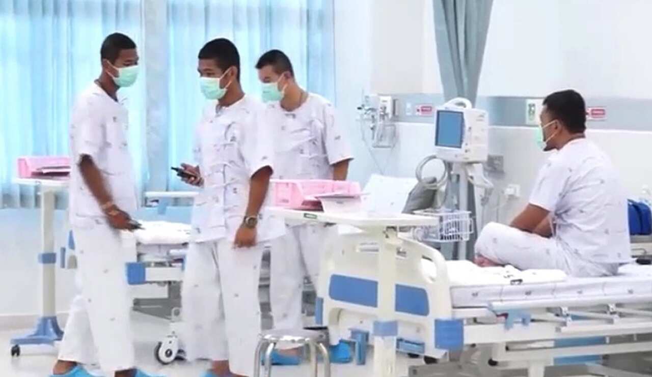 Thai Navy Seals are treated in hospital.
