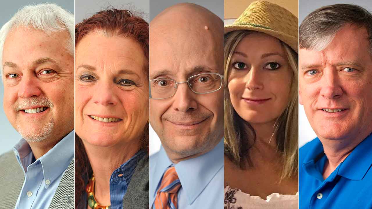 From left: Rob Hiaasen, Wendi Winters, Gerald Fischman,  Rebecca Smith and John McNamara.